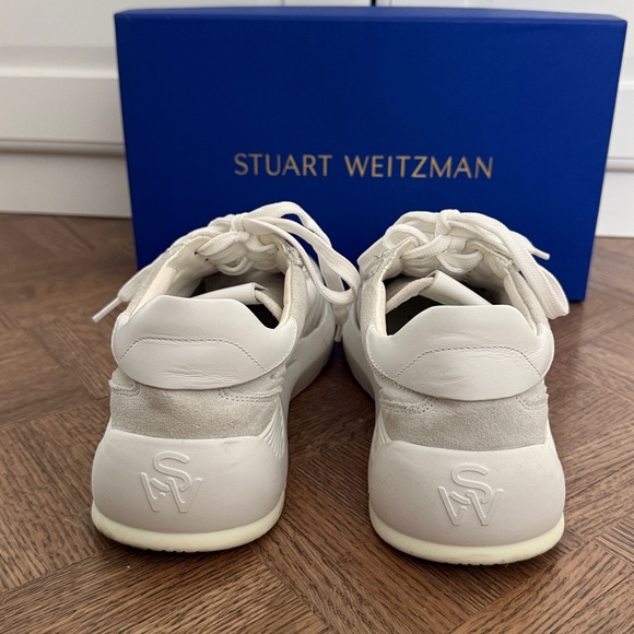Stuart Weitzman Cream and White Sporty Low-Top Sneakers - Picture 3 of 4